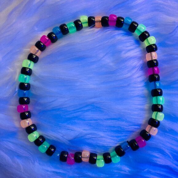 🍒 5/$25 🍒 Rave Kandi Choker Rainbow Glow - Picture 1 of 1